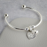 Thumbnail 1 - Personalised Heart and Charm Bangle