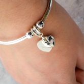 Thumbnail 3 - Personalised Heart and Charm Bangle