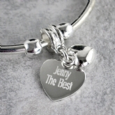 Thumbnail 4 - Personalised Heart and Charm Bangle
