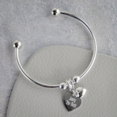 Thumbnail 7 - Personalised Heart and Charm Bangle