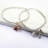 Thumbnail 1 - Personalised Initial and Charm Beaded Bracelet