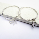 Thumbnail 5 - Personalised Initial and Charm Beaded Bracelet