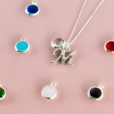 Thumbnail 1 - Personalised Initial Birthstone Necklaces