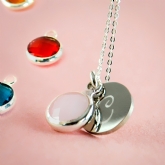 Thumbnail 1 - Personalised Script Necklaces with Birthstone