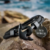 Personalised Men s Black Anchor Bracelet