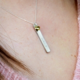 Thumbnail 2 - Personalised Thin Bar Necklace & Heart Charm