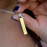Thumbnail 4 - Personalised Thin Bar Necklace & Heart Charm