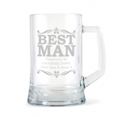 Thumbnail 3 - Personalised Best Man Glass Stern Tankard