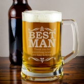 Thumbnail 1 - Personalised Best Man Glass Stern Tankard