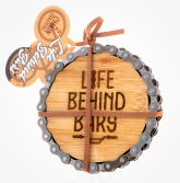 Thumbnail 4 - Pair of Bike Chain Coasters - Bars And Getaway