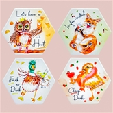 Thumbnail 8 - Ceramic Coaster Set - Drunken Party Animals