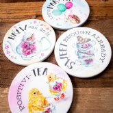 Thumbnail 1 - Ceramic Coaster Set - Time for Tea