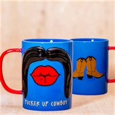 Thumbnail 1 - "Pucker Up Cowboy" Moustache Mug