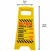 Thumbnail 4 - Help Desk Price List Desk Warning Sign