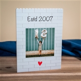 Thumbnail 1 - Personalised "Estd…" Birthday LEGO Brick Photo Upload Blocks