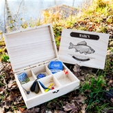 Thumbnail 1 - Personalised Fishing Gear Compartment Wooden Box