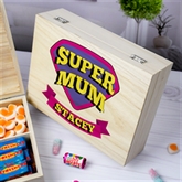 Thumbnail 2 - Personalised Super Mum Wooden Sweet Box