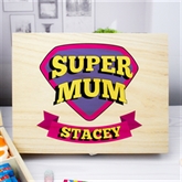 Thumbnail 4 - Personalised Super Mum Wooden Sweet Box