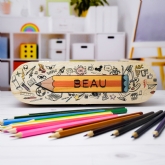 Thumbnail 3 - Personalised Wooden Pencil Case with Pencils