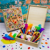 Thumbnail 1 - Personalised Kids Filled Wooden Craft Box