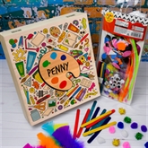 Thumbnail 7 - Personalised Kids Filled Wooden Craft Box