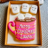 Thumbnail 1 - Personalised Pink Hot Chocolate & Marshmallow Hand-Iced Cookies