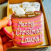 Thumbnail 2 - Personalised Pink Hot Chocolate & Marshmallow Hand-Iced Cookies
