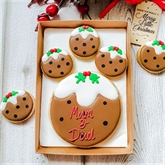 Thumbnail 1 - Personalised Christmas Puds - Hand-Iced Cookie Letterbox Gift