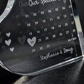 Thumbnail 7 - Personalised Engraved Special Date Calendar Crystal Heart
