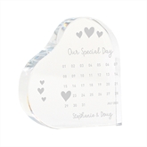 Thumbnail 8 - Personalised Engraved Special Date Calendar Crystal Heart