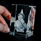 Thumbnail 3 - 3D Personalised Engraved Photo Crystal Block