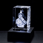 Thumbnail 1 - 3D Personalised Engraved Photo Crystal Block