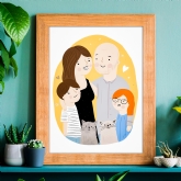 Thumbnail 1 - Personalised Custom Illustrated Family Portraits 