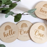 Thumbnail 2 - Handmade Wooden Baby Milestone Discs