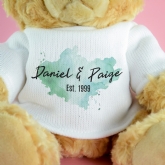 Thumbnail 2 - Personalised Watercolour Couple Names Teddy Bear