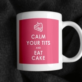 Thumbnail 1 - Funny Calm Down and Eat Cake Mug