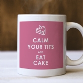 Thumbnail 1 - Funny Calm Down and Eat Cake Mug