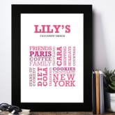 Thumbnail 1 - Favourite Things Personalised Print