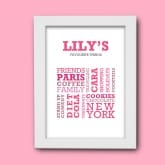 Thumbnail 9 - Favourite Things Personalised Print