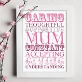 Thumbnail 1 - Words for Mum Print with Personalised Frame