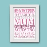 Thumbnail 6 - Words for Mum Print with Personalised Frame