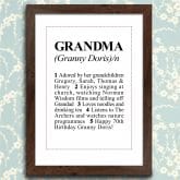 Thumbnail 1 - Dictionary Definition Personalised Grandma Print