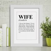 Thumbnail 1 - Personalised Wife Definition Poster