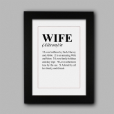 Thumbnail 2 - Personalised Wife Definition Poster