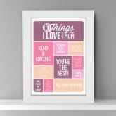 Thumbnail 1 - Personalised 10 Things I Love About My Mum Poster