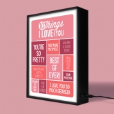 Thumbnail 10 - Personalised 10 Things I Love About You Light Box
