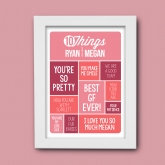 Thumbnail 5 - 10 Things I Love About You Personalised Couples Print