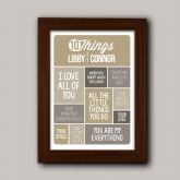 Thumbnail 6 - 10 Things I Love About You Personalised Couples Print