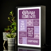 Thumbnail 1 - Personalised 10 Things I Love About My Wife Light Box