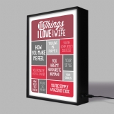 Thumbnail 4 - Personalised 10 Things I Love About My Wife Light Box
